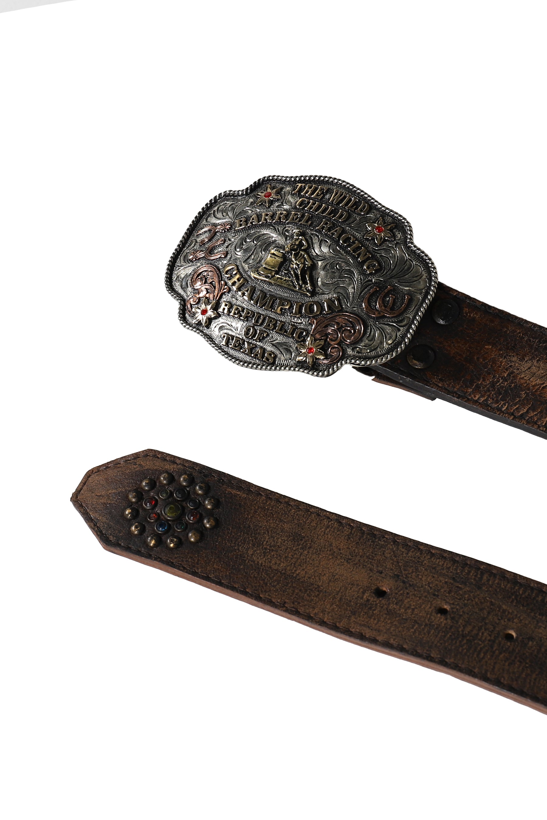 RACING CHAMPION STUDDED BELT / BRW