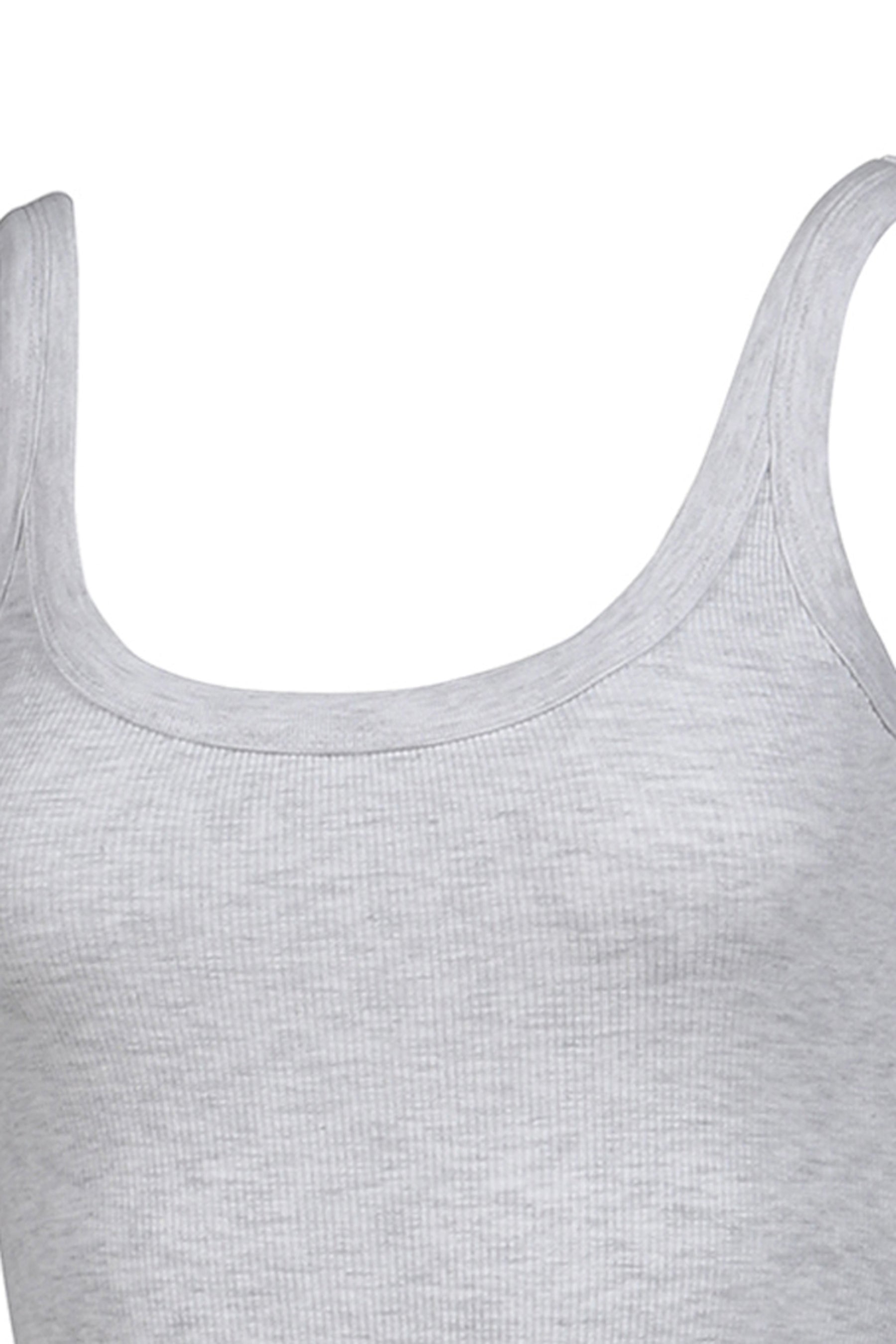 G SCOOP NECK BODYSUIT / WHT MELANGE