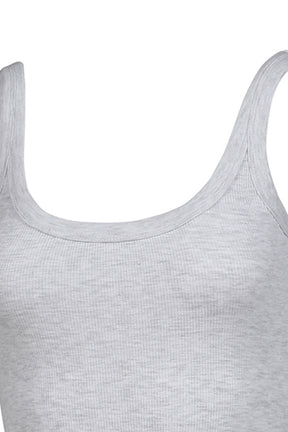G SCOOP NECK BODYSUIT / WHT MELANGE