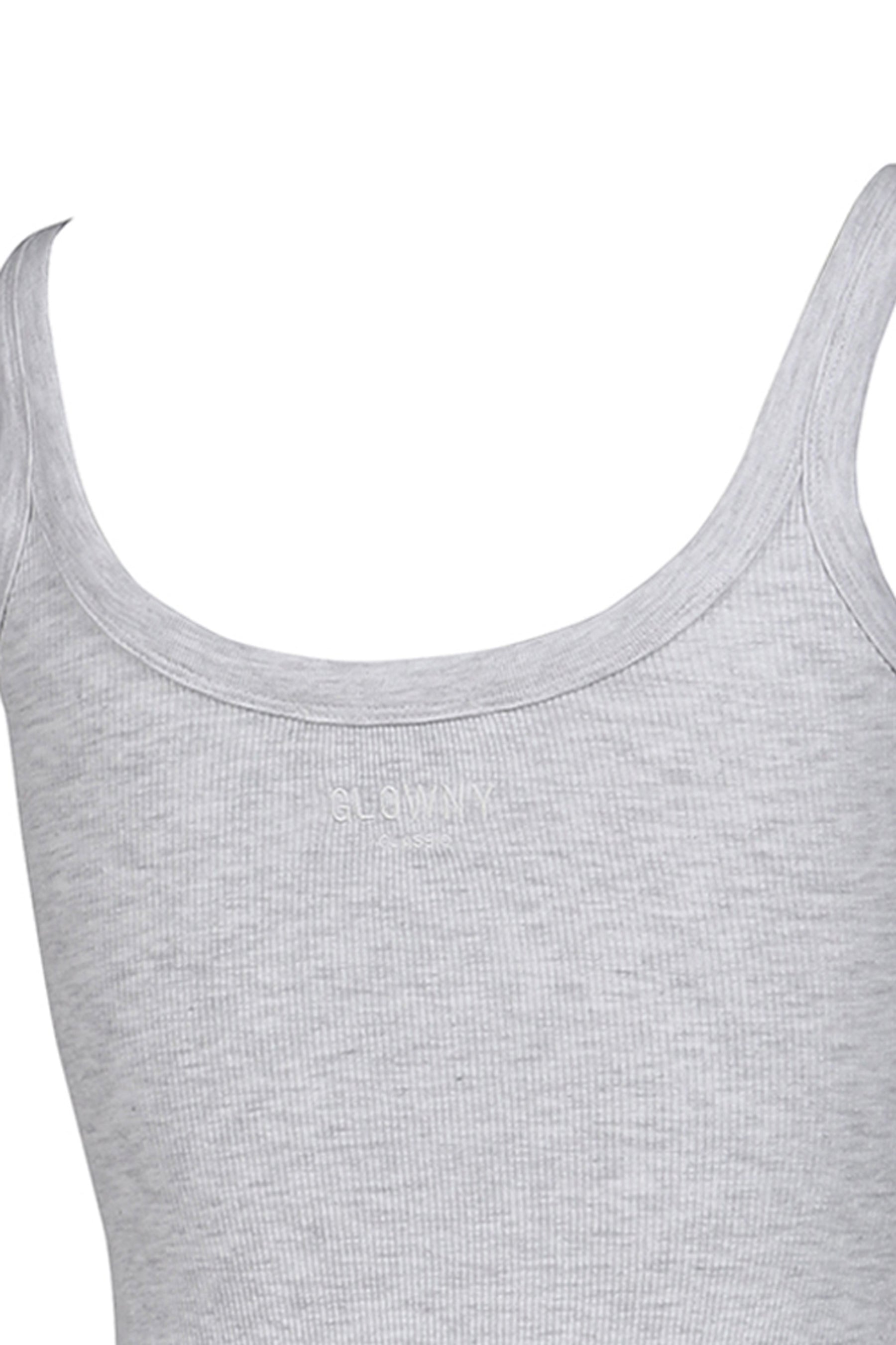 G SCOOP NECK BODYSUIT / WHT MELANGE
