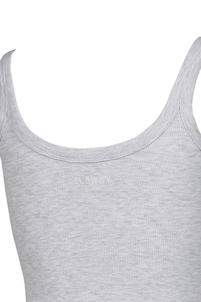 G SCOOP NECK BODYSUIT / WHT MELANGE