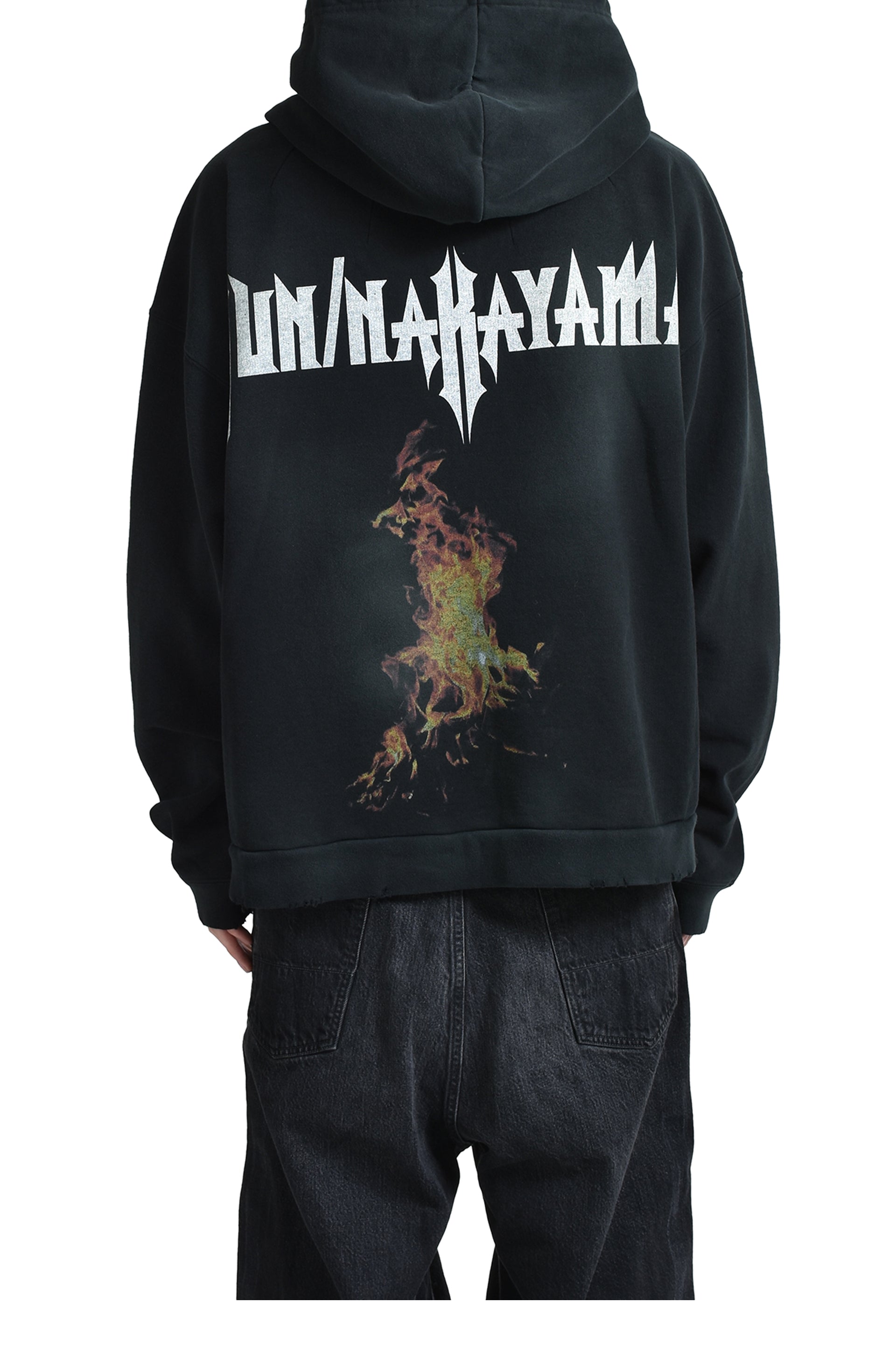 JUN/NAKAYAMA FLAME ZIP HOODIE / BLK