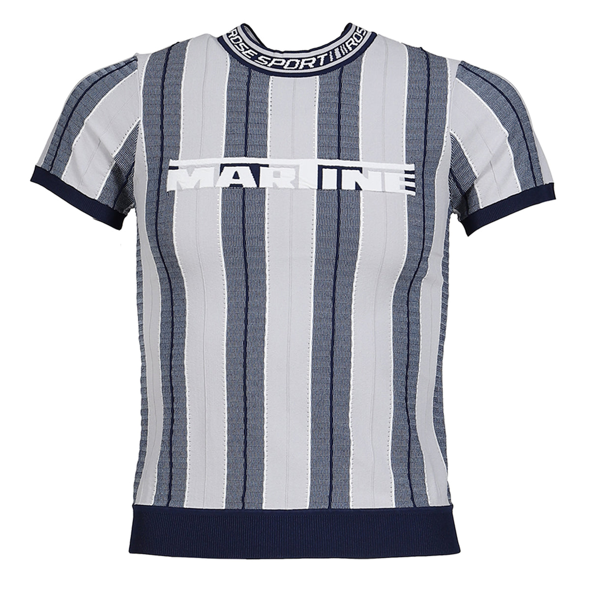 Martine Rose SS26 LOGO TIGHT T-SHIRT / BLU GRY BLU - NUBIAN
