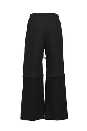 STUDDED DOUBLE LAYER SWEATPANT / BLK
