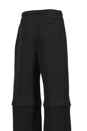 STUDDED DOUBLE LAYER SWEATPANT / BLK