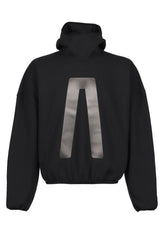 SUEDE FLEECE HOODIE / BLK