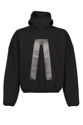 SUEDE FLEECE HOODIE / BLK