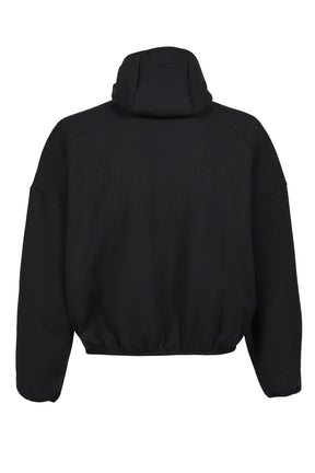 SUEDE FLEECE HOODIE / BLK