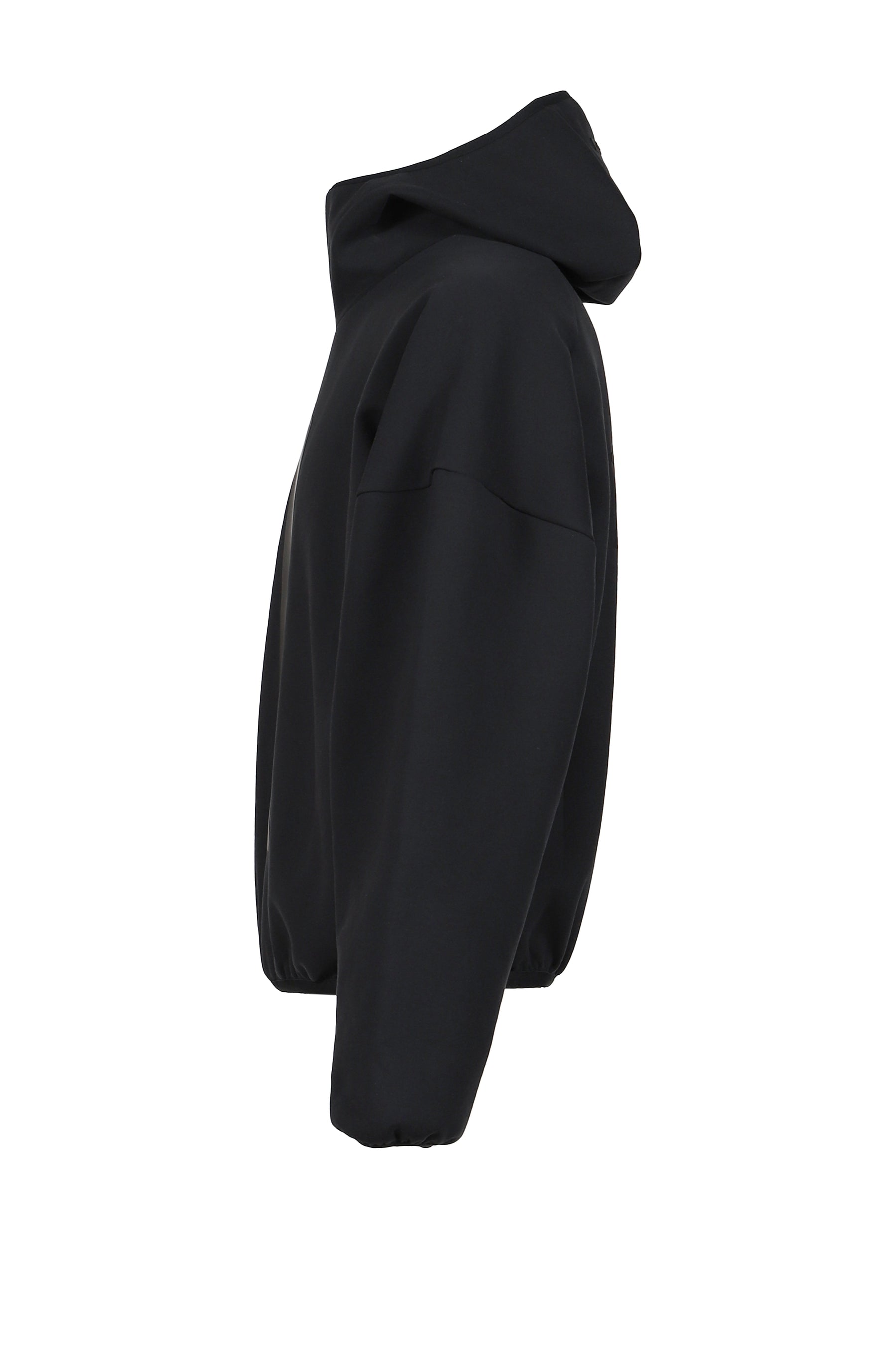 SUEDE FLEECE HOODIE / BLK