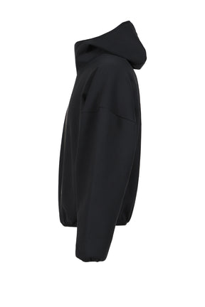 SUEDE FLEECE HOODIE / BLK