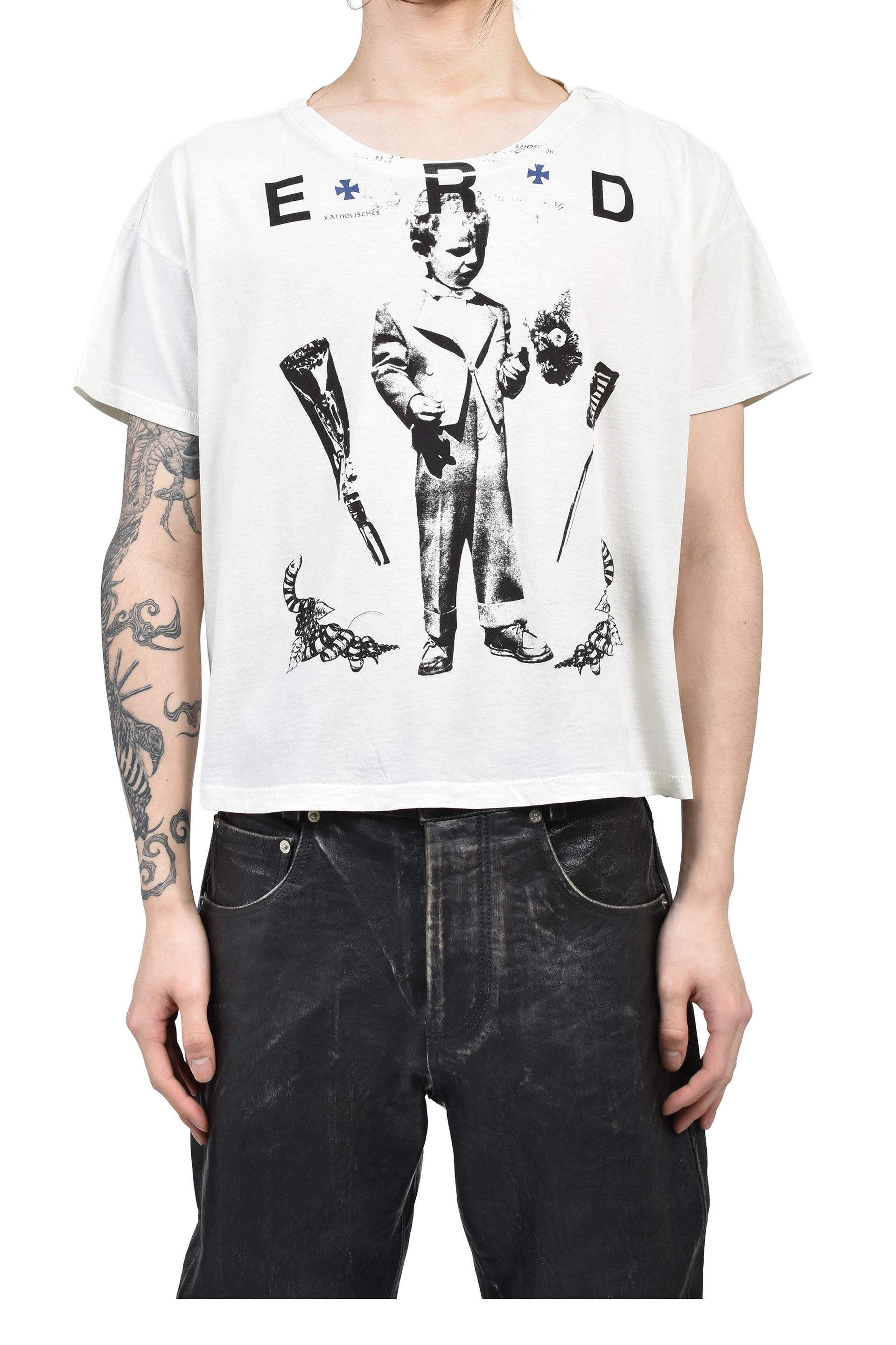 KATHOLISCHES TOOTHBRUSH T-SHIRT / FADED WHT