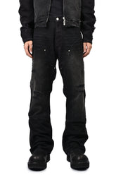 DIRTY DOUBLE KNEE FLARE / FADED BLK