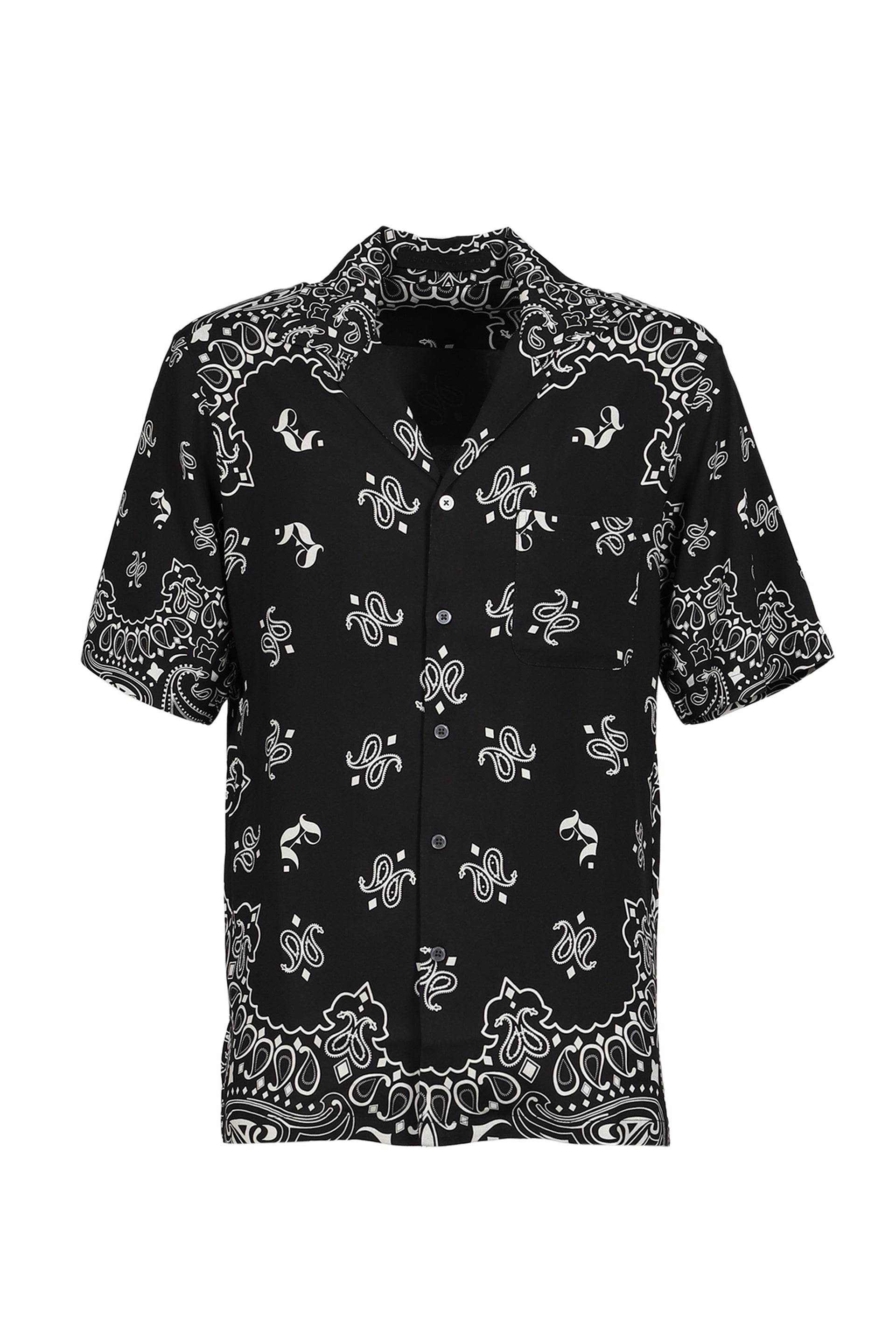 PAISLEY SHORT SLEEVE SHIRTS / BLK