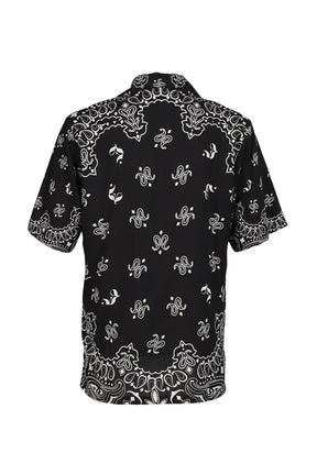 PAISLEY SHORT SLEEVE SHIRTS / BLK