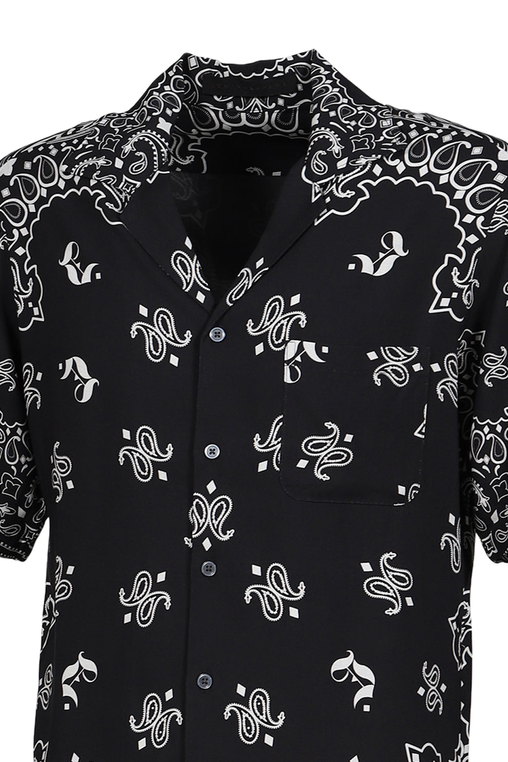 PAISLEY SHORT SLEEVE SHIRTS / BLK