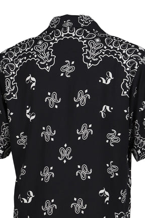 PAISLEY SHORT SLEEVE SHIRTS / BLK