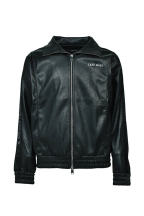 LAST NEST ラストネスト FW25 FAUX LEATHER TRACK JACKET / BLK