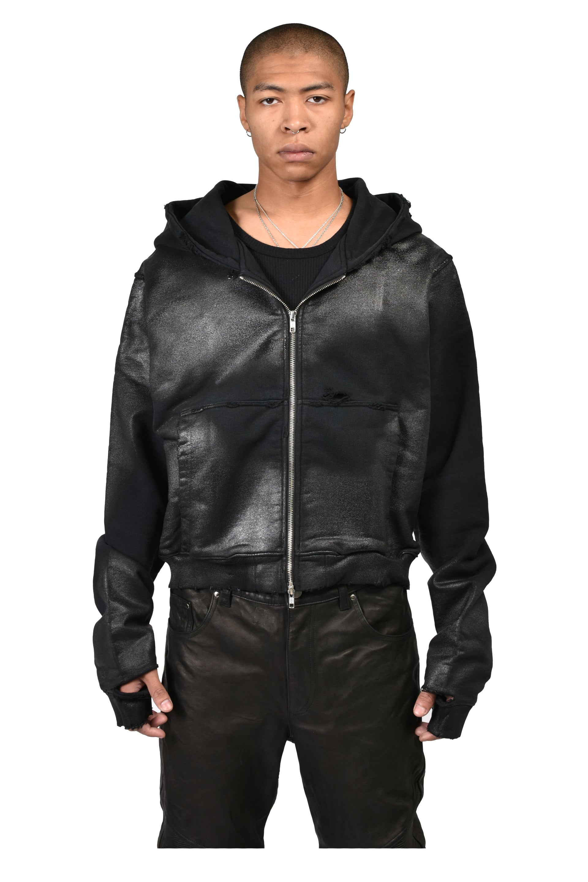 NOIR WAXED FULL ZIP / WAXED BLK