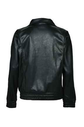 LAST NEST ラストネスト FW25 FAUX LEATHER TRACK JACKET / BLK
