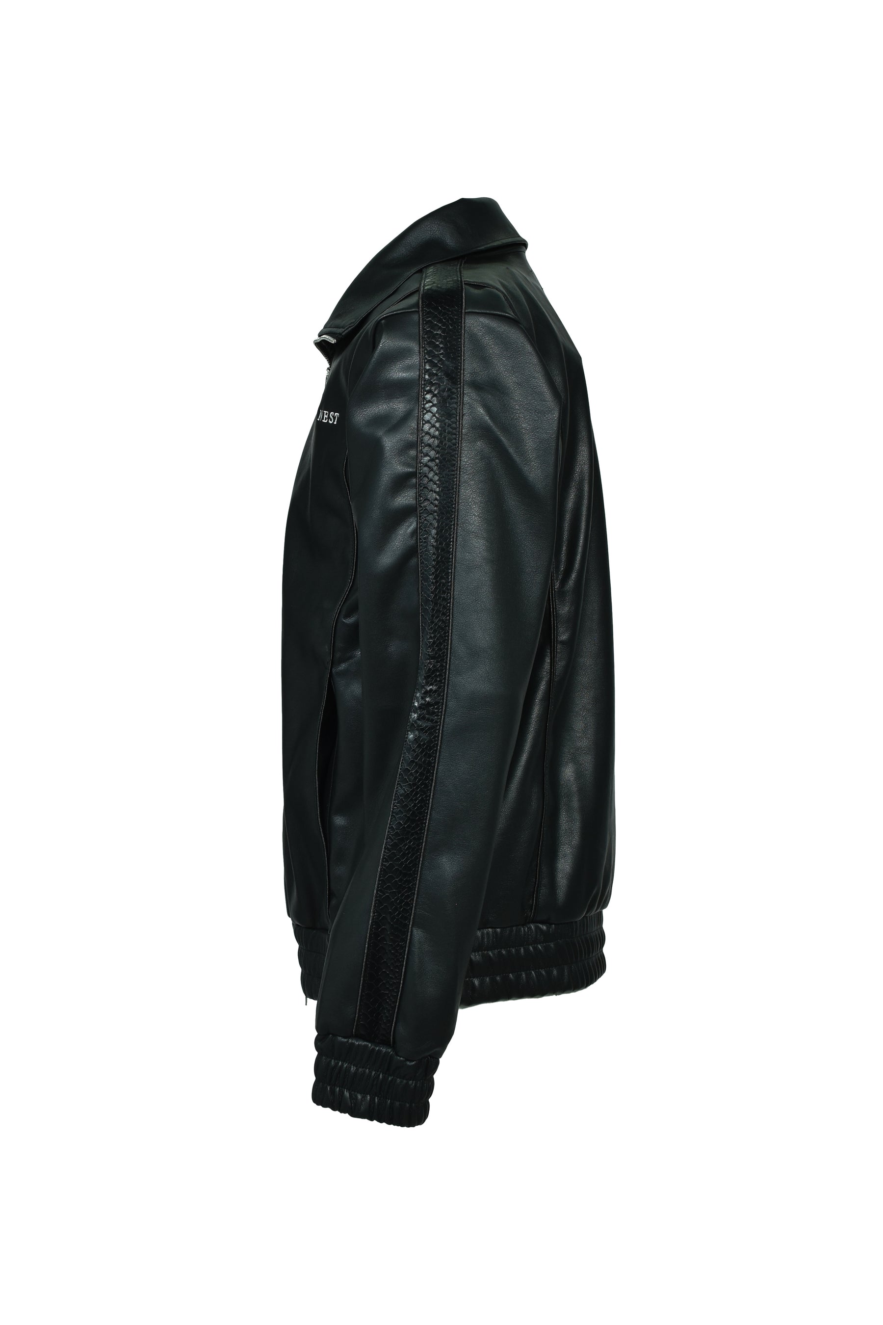 LAST NEST ラストネスト FW25 FAUX LEATHER TRACK JACKET / BLK