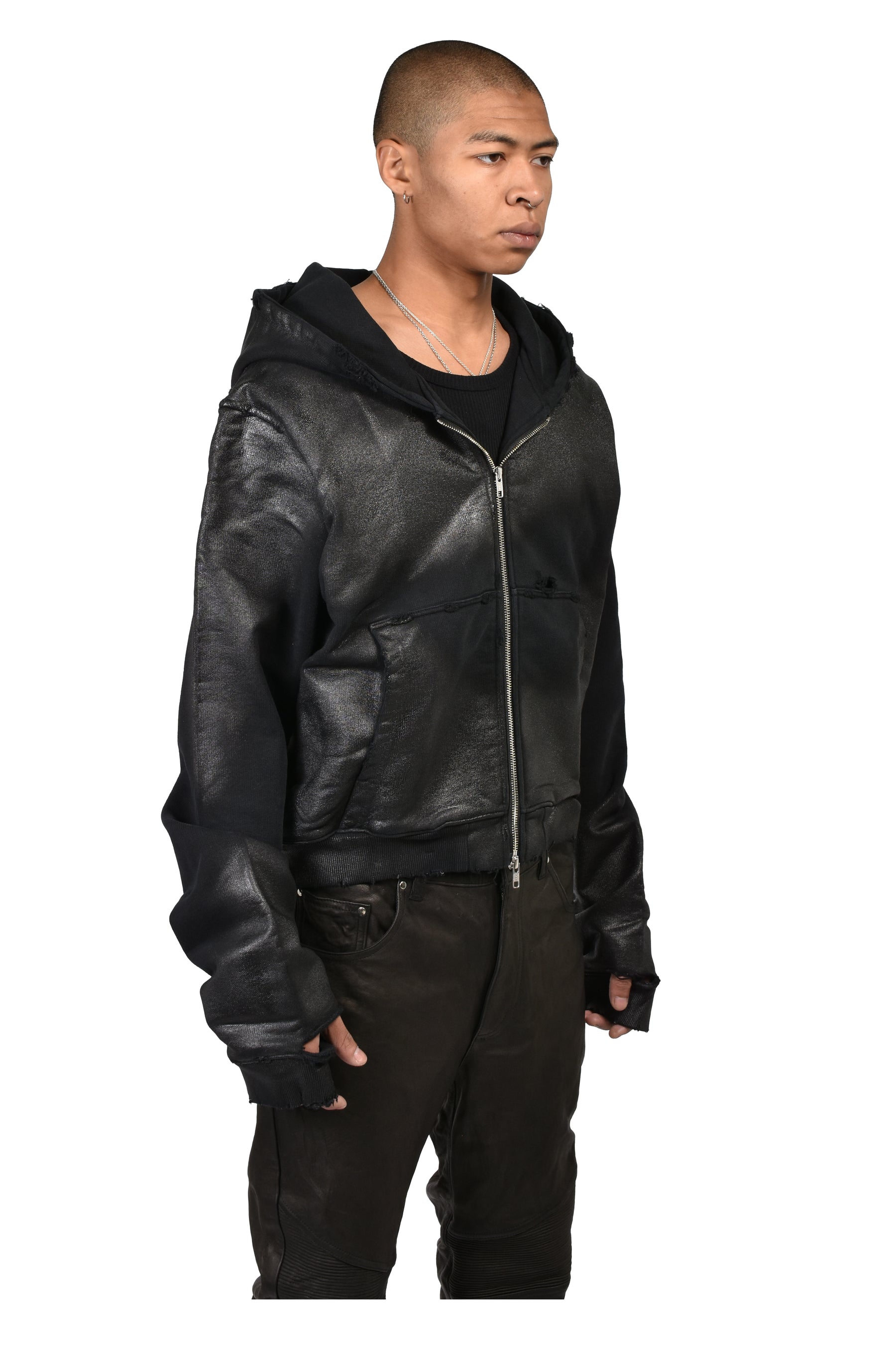 NOIR WAXED FULL ZIP / WAXED BLK