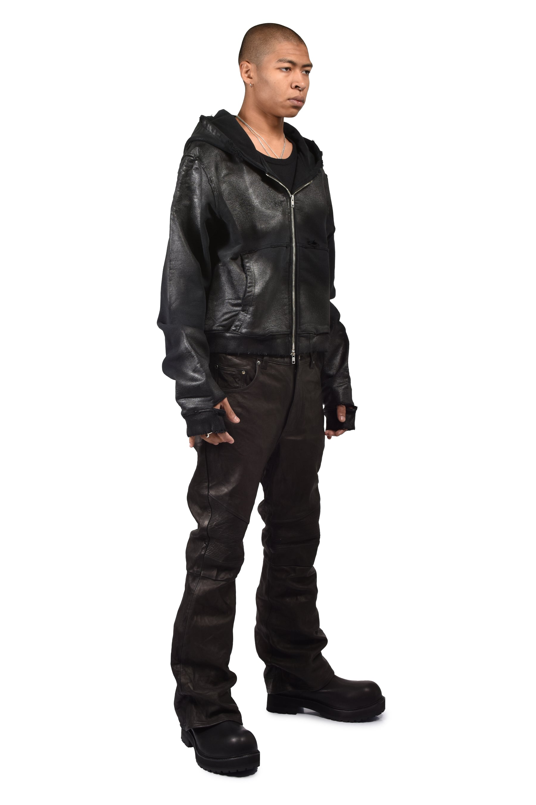 NOIR WAXED FULL ZIP / WAXED BLK