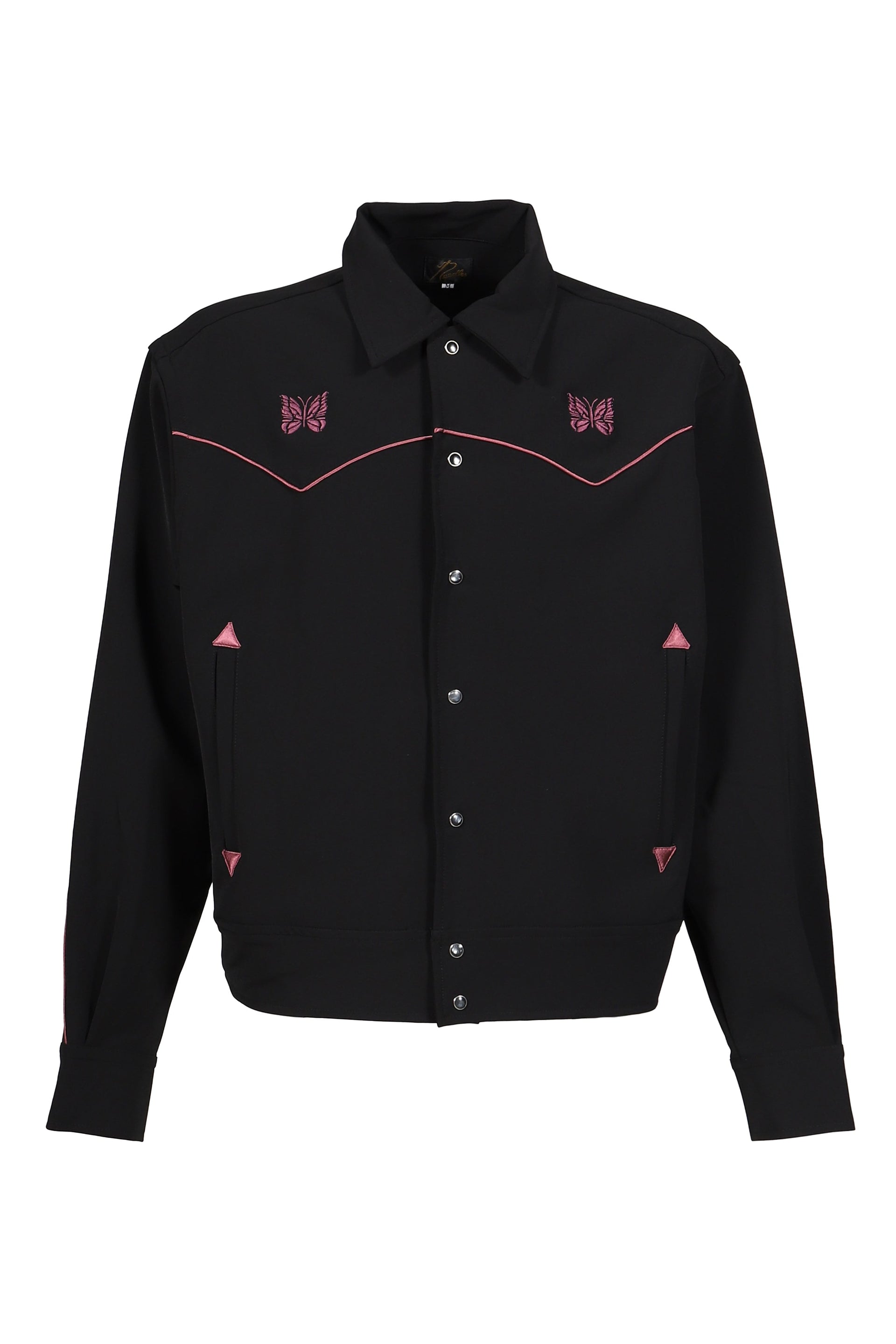 PIPING COWBOY JACKET - POLY DOUBLE CLOTH / BLK