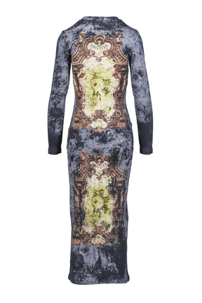 COTTON RIBBED LONG DRESS PRINTED "M_DAILLON"