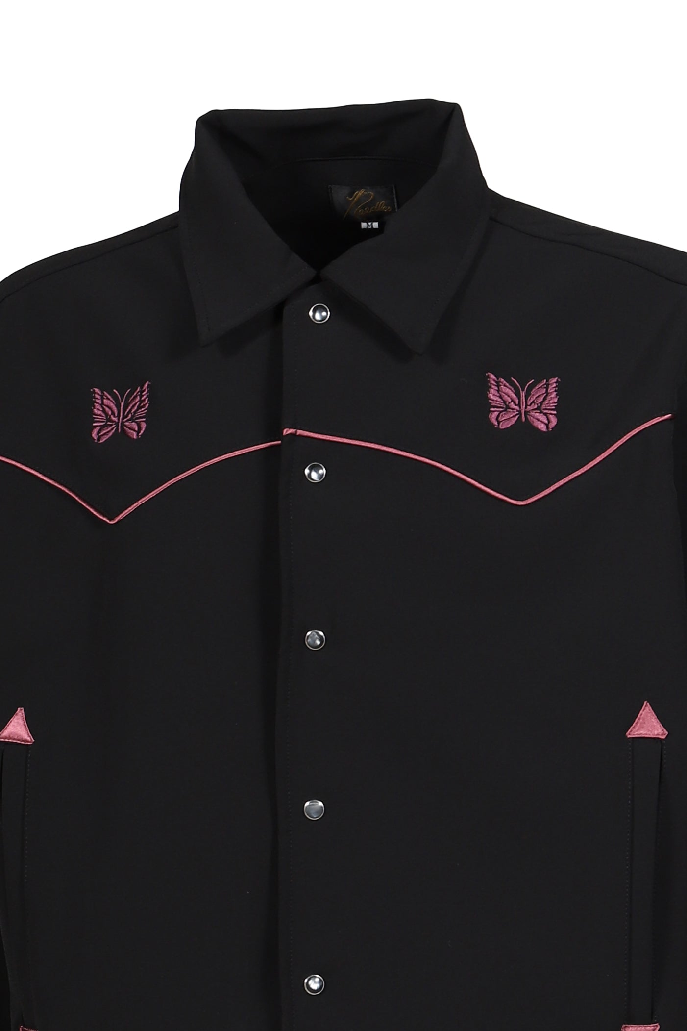 PIPING COWBOY JACKET - POLY DOUBLE CLOTH / BLK
