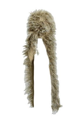 HAIRY FUR SCARF CAP / BEI 