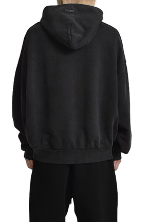 OVERLAPPED HOODIE - FEAR OF GOD LOGO GREY PRINT / BLK