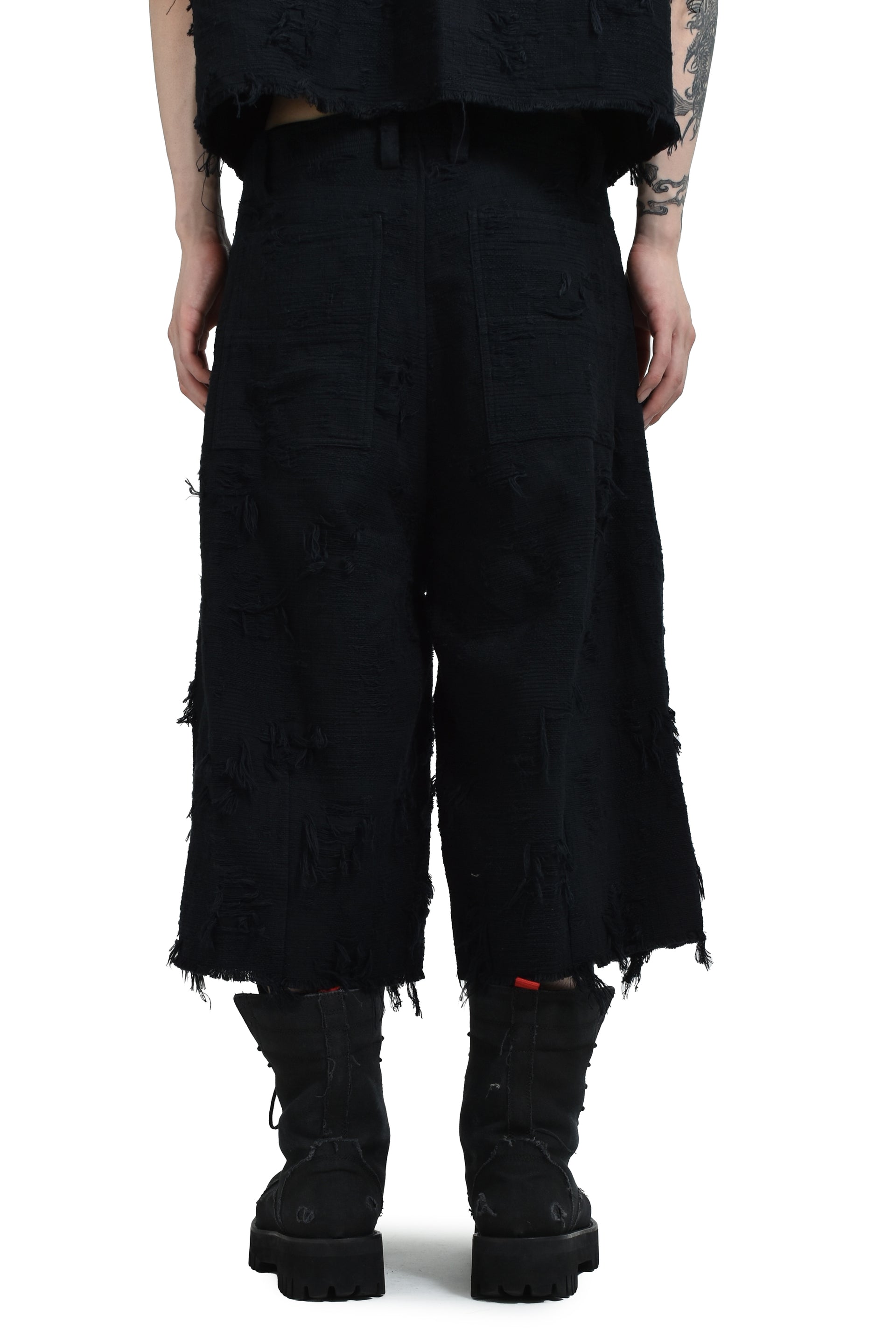 BORO JACQUARD BAGGY SHORTS (feat.MINUS) / BLK