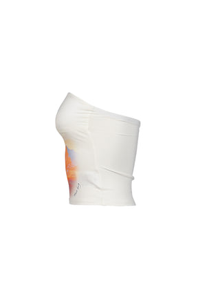 HORSE RETRO PRINT TUBE TOP / WHT