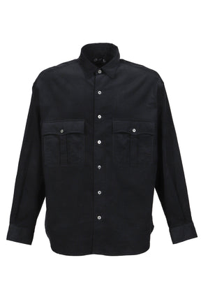 ROLL UP ORGANIC CORDUROY SHIRT / BLK