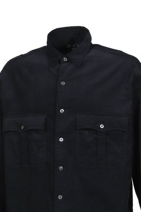 ROLL UP ORGANIC CORDUROY SHIRT / BLK