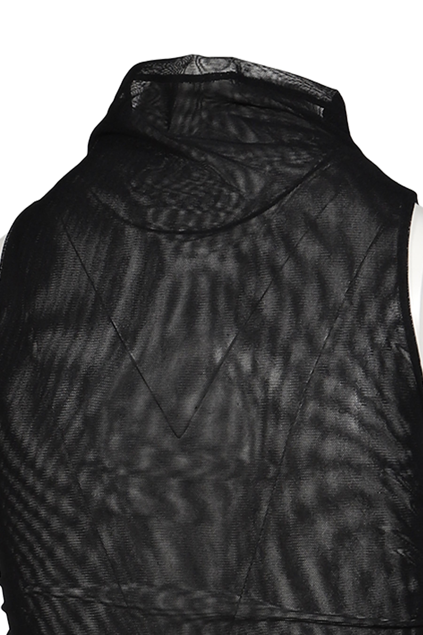 HALF NECK SHIRRING SLEEVELESS / BLK
