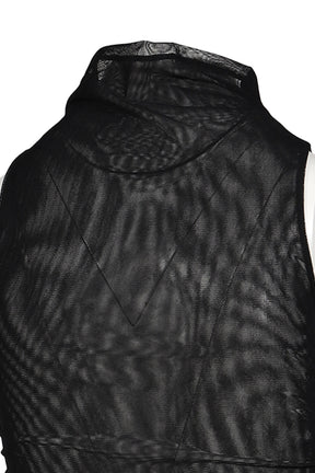 HALF NECK SHIRRING SLEEVELESS / BLK