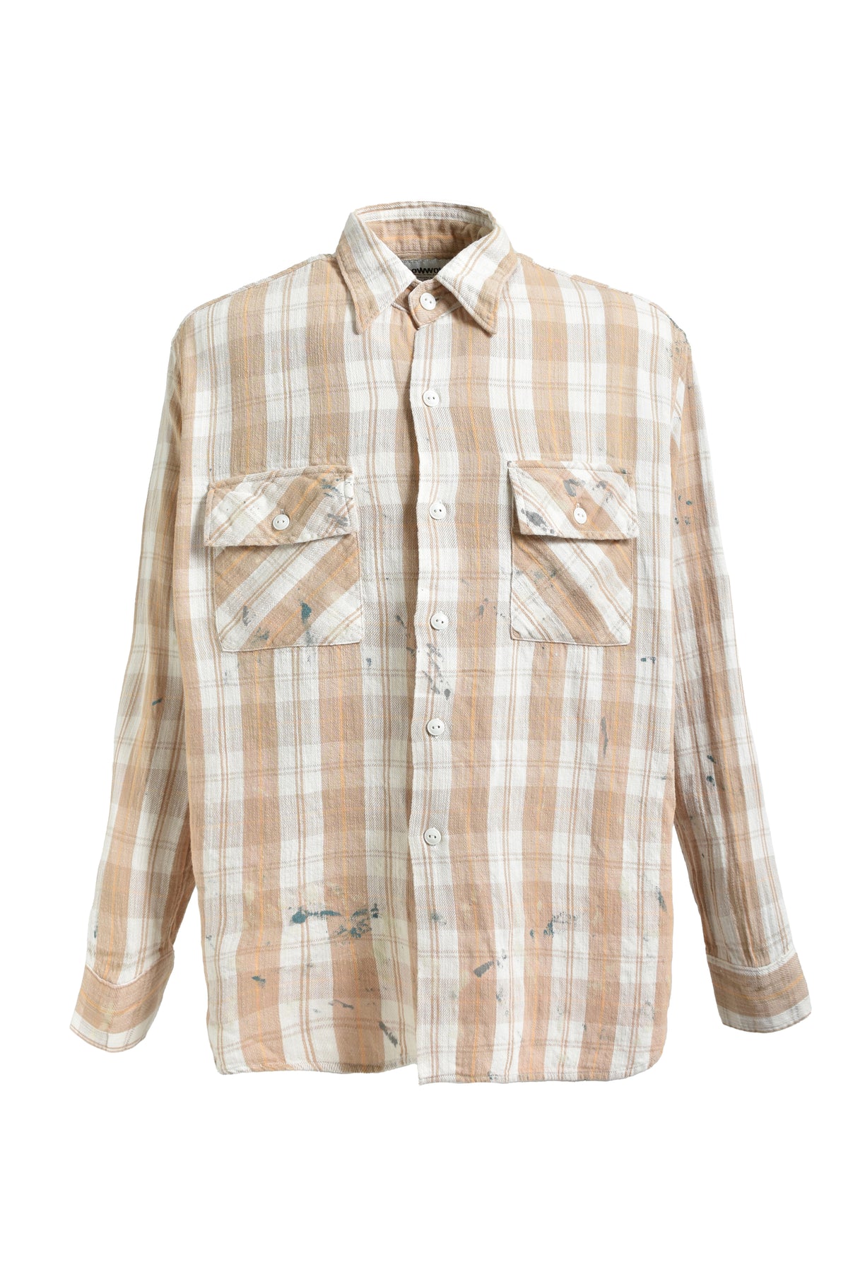 PAINTED PAINTER FLANNEL SHIRT / BEI CHECK PAINTED