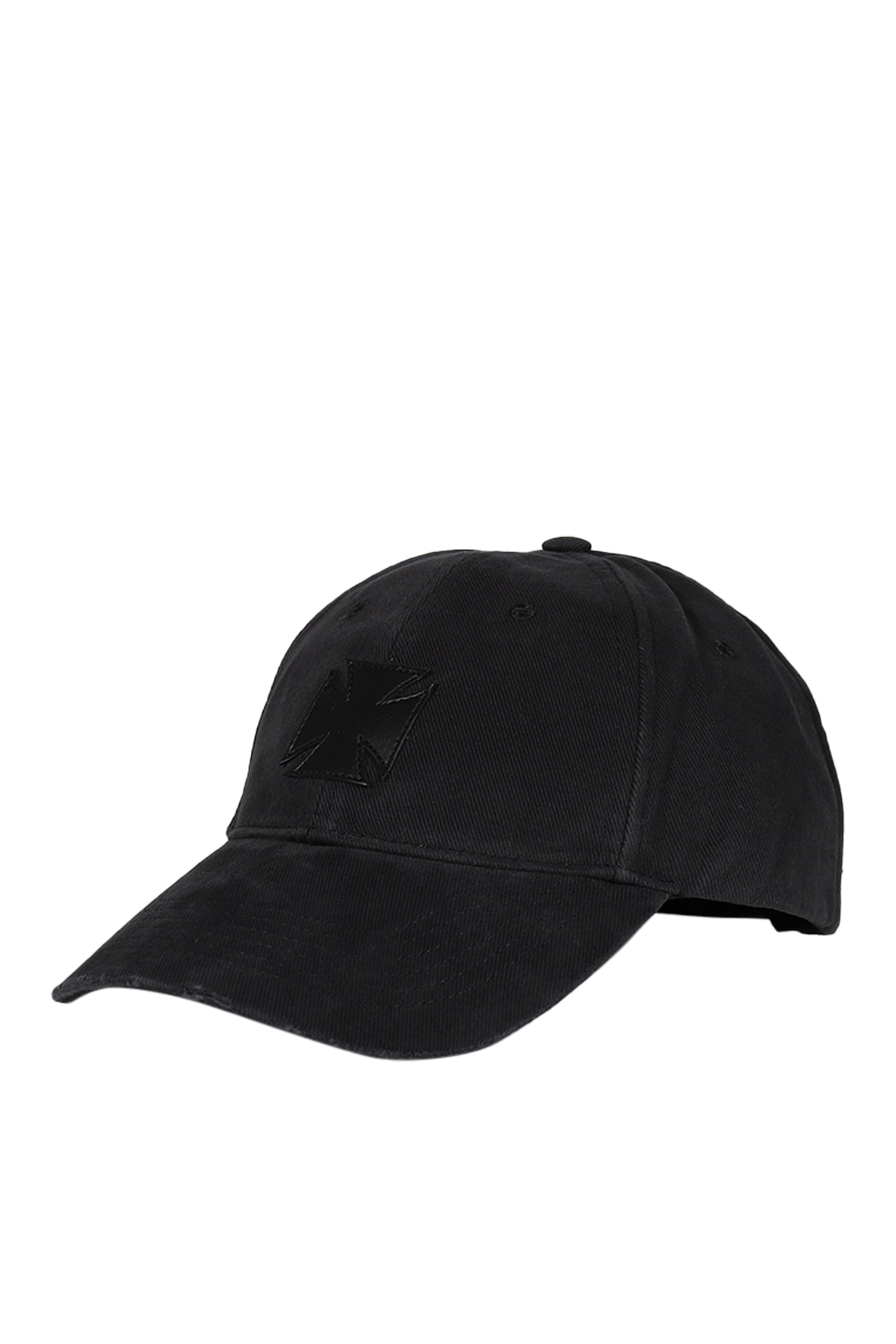VETEMENTS LEATHER BIKER CROSS CAP / BLK