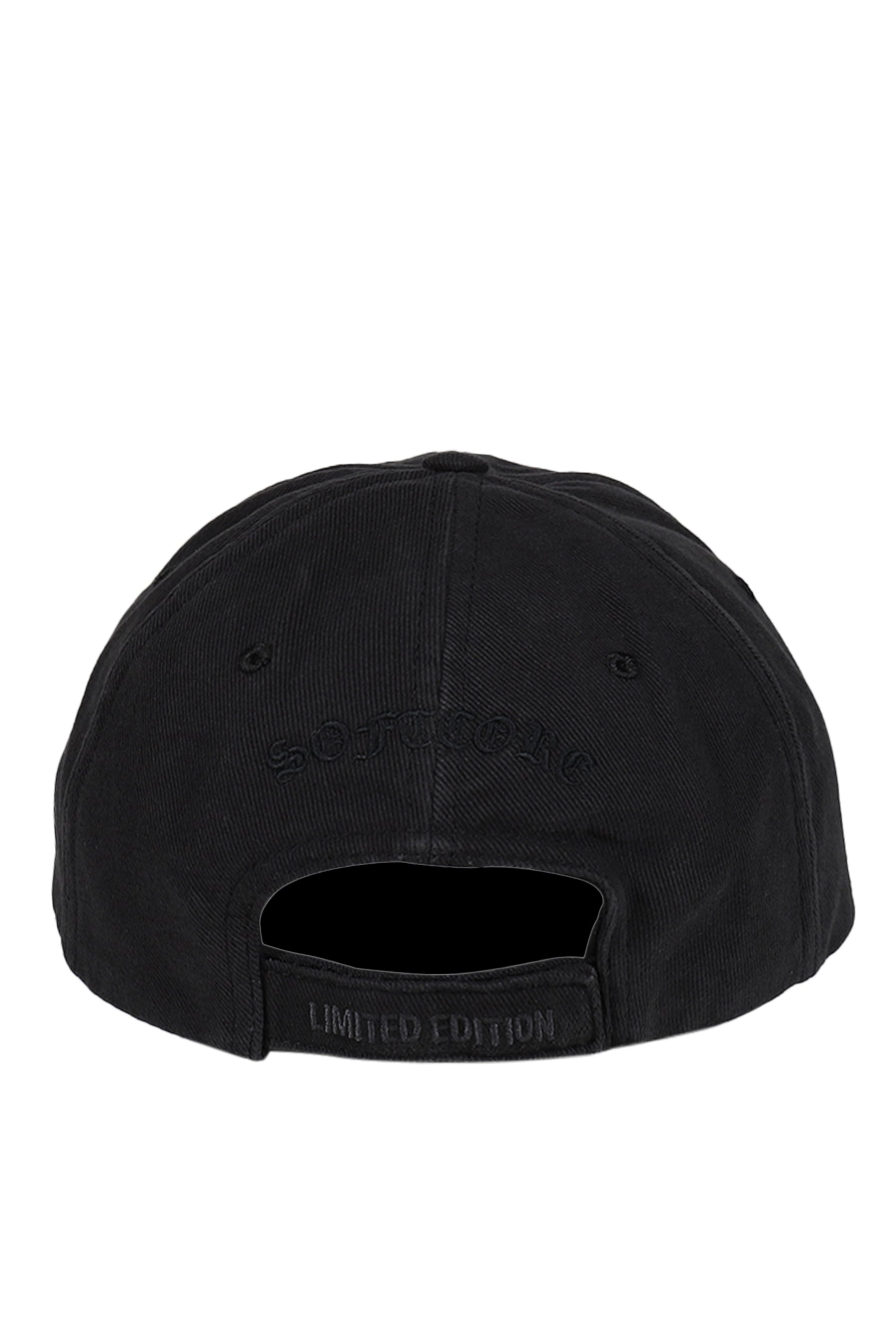 VETEMENTS LEATHER BIKER CROSS CAP / BLK