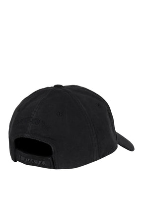 VETEMENTS LEATHER BIKER CROSS CAP / BLK
