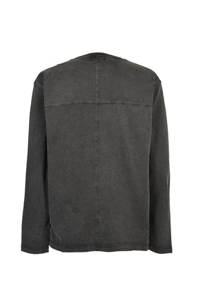 JESUS CROSS WASHED L/S T-SHIRT / WASHED BLK