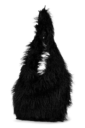 HAIRY FUR SHOULDER BAG / BLACK 