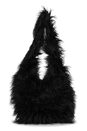HAIRY FUR SHOULDER BAG / BLACK 
