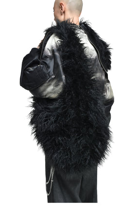 HAIRY FUR SHOULDER BAG / BLACK 