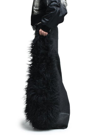 HAIRY FUR SHOULDER BAG / BLACK 