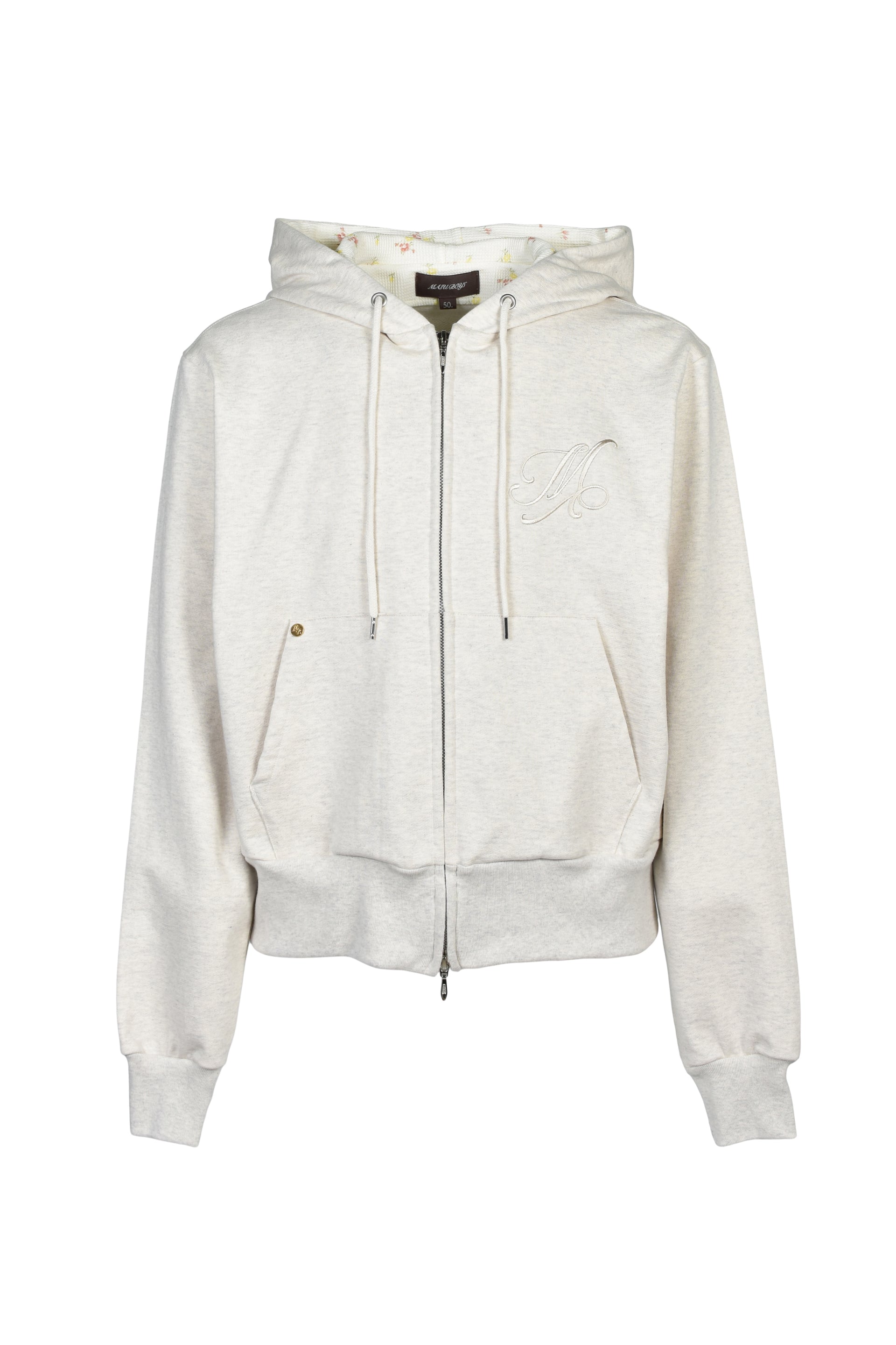 MB FLOWER ZIP-UP HOODIE / OATMEAL
