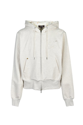 MB FLOWER ZIP-UP HOODIE / OATMEAL