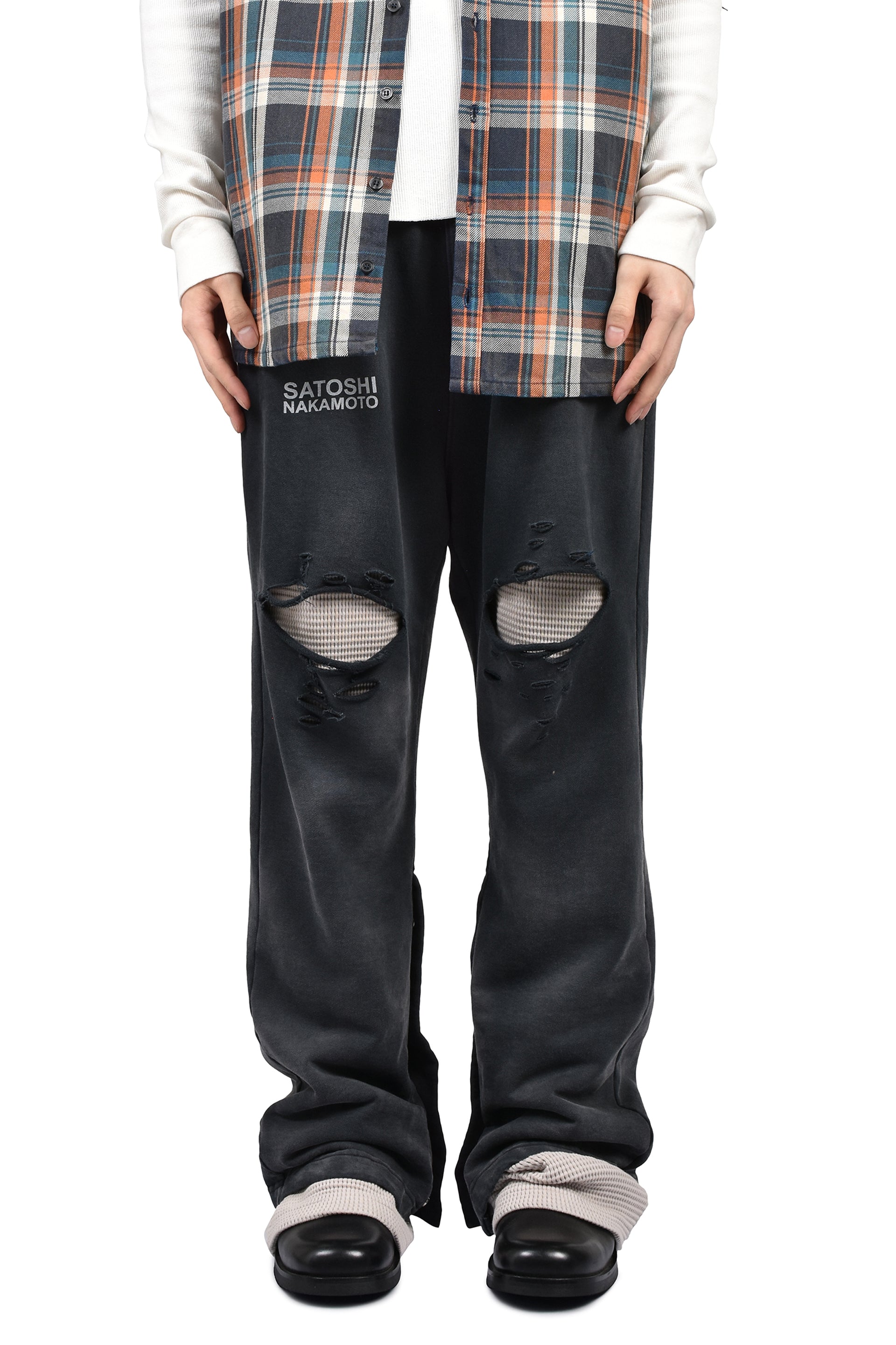 HOLY GHOST LAYERED SWEATPANT / WASHED BLK