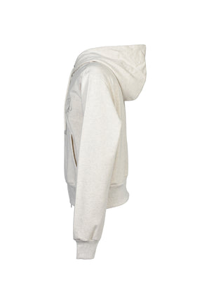 MB FLOWER ZIP-UP HOODIE / OATMEAL